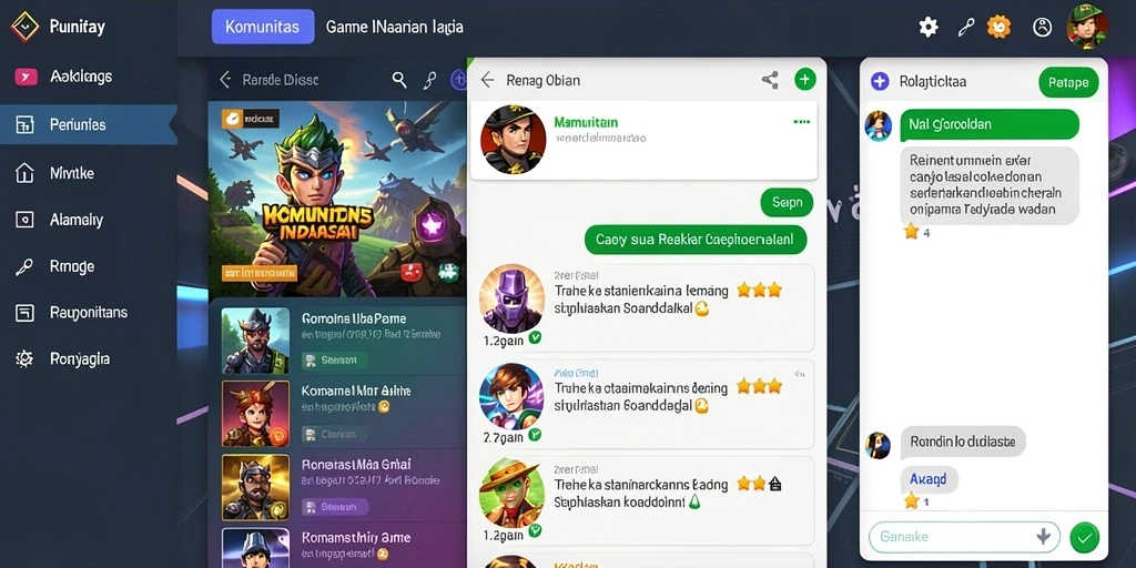 Tangkapan layar komunitas pemain berinteraksi dalam game.